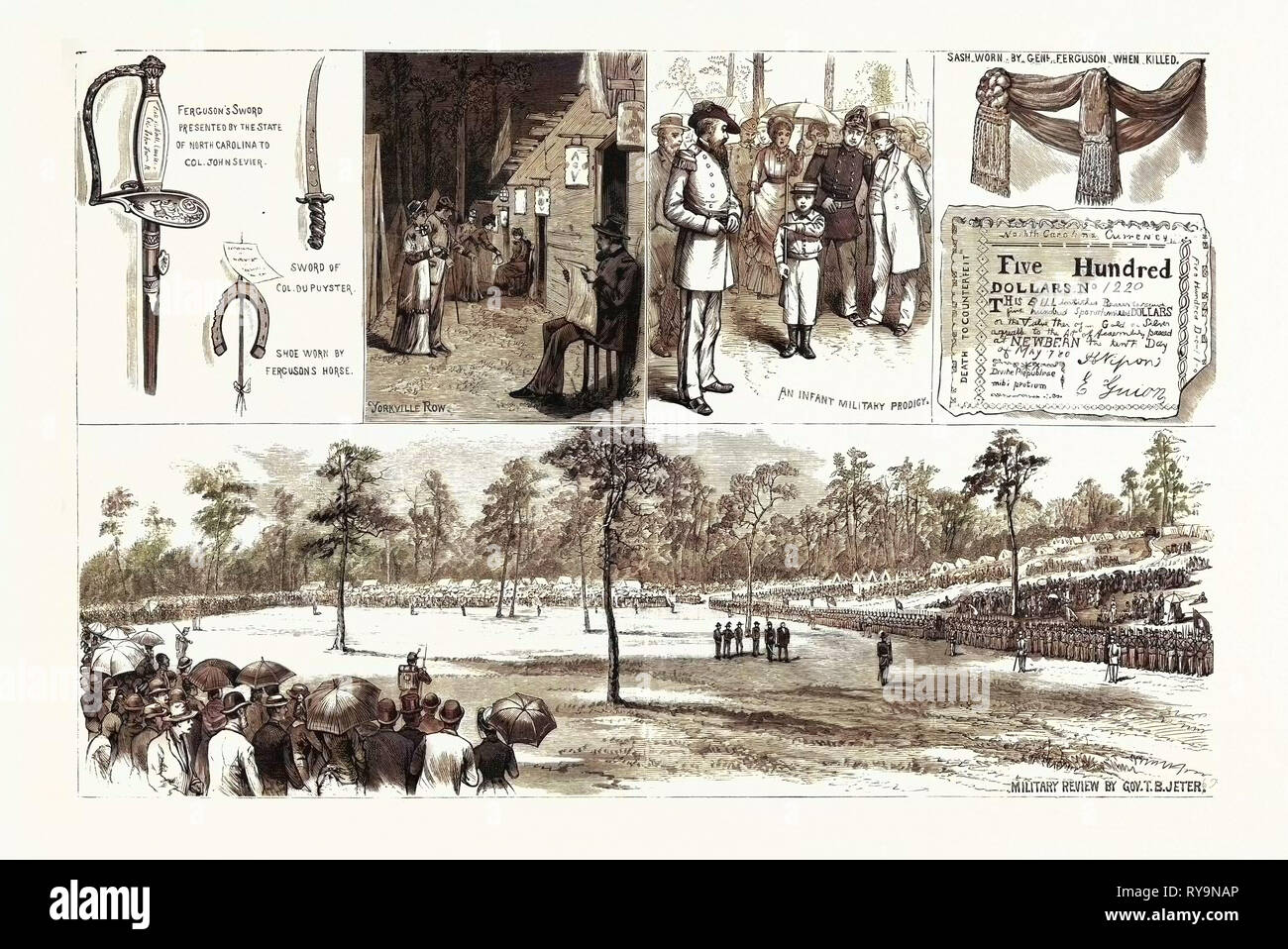 North Carolina: Centennial Celebration of the Battle of King's Mountain, U.S., Engraving 1880 1881 Stock Photo
