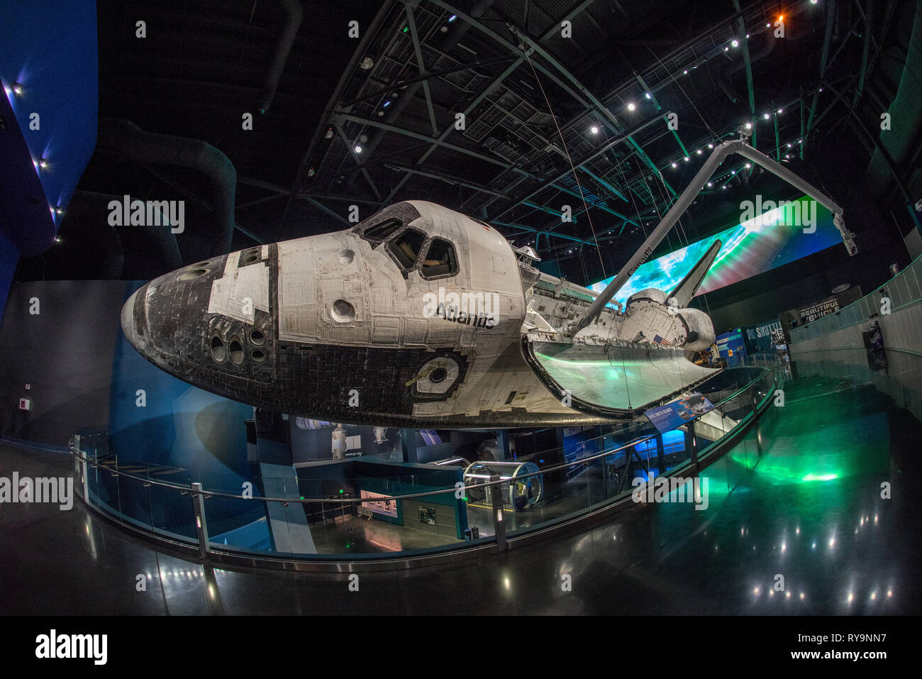 Space Shuttle Atlantis at NASA Kennedy Space Center, Florida Stock Photo