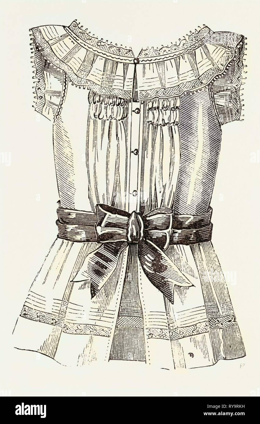 Child's Overall Pinafore, Back, 1882, Fashion Stock Photo