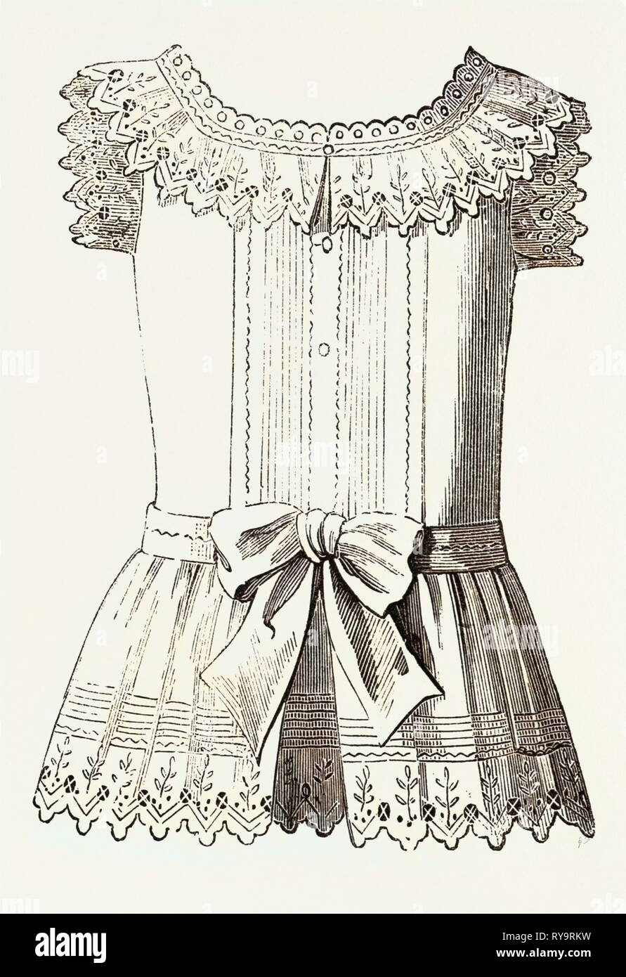 Pinafore for Girl of Three, 1882, Fashion Stock Photo