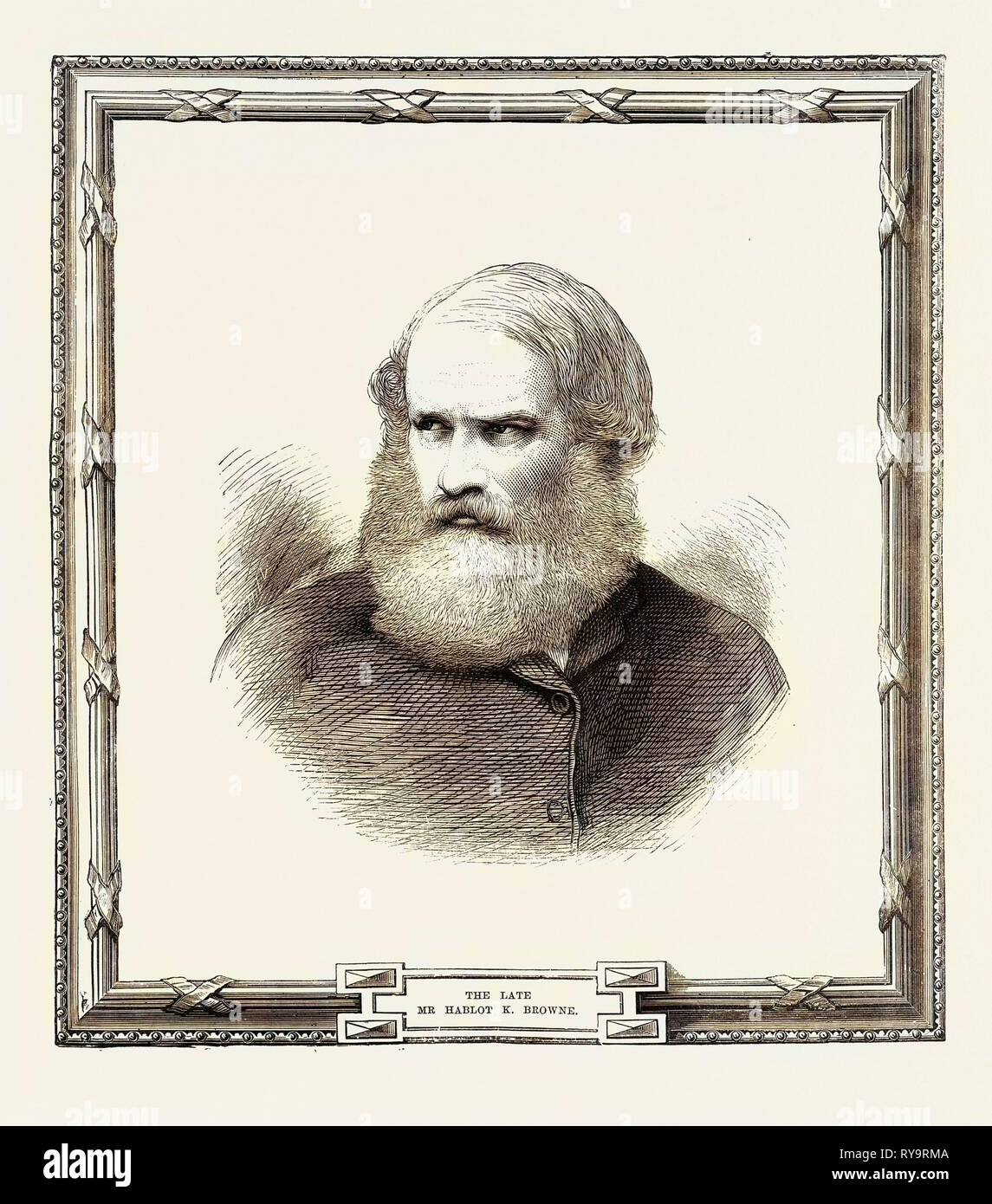 Hablot Knight Browne 12 July 1815 - 8 July 1882 Was an English Artist, Famous As Phiz, Illustrator of Books by Charles Dickens, Charles Lever and Harrison Ainsworth, Engraving 1882, UK, Britain, British, Europe, United Kingdom, Great Britain, European Stock Photo