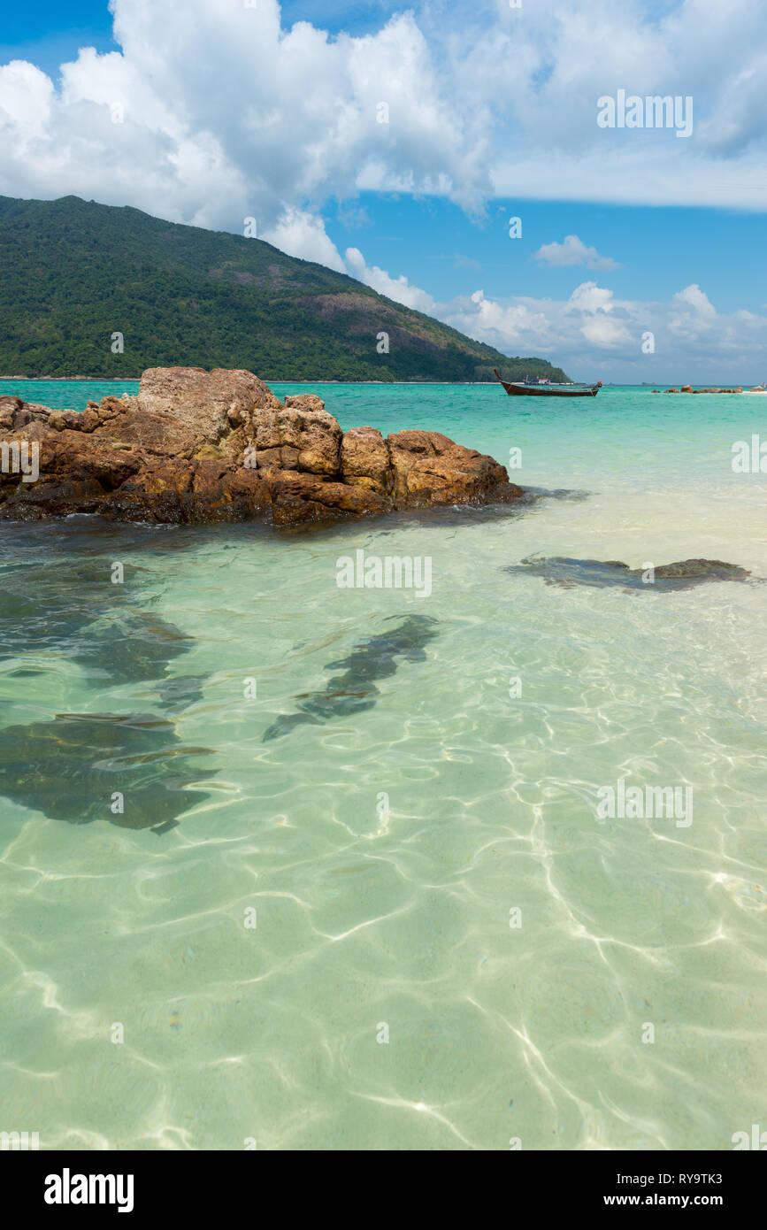 Crystal clear pristine water of Andaman sea in Koh Lipe, Thailand Stock Photo