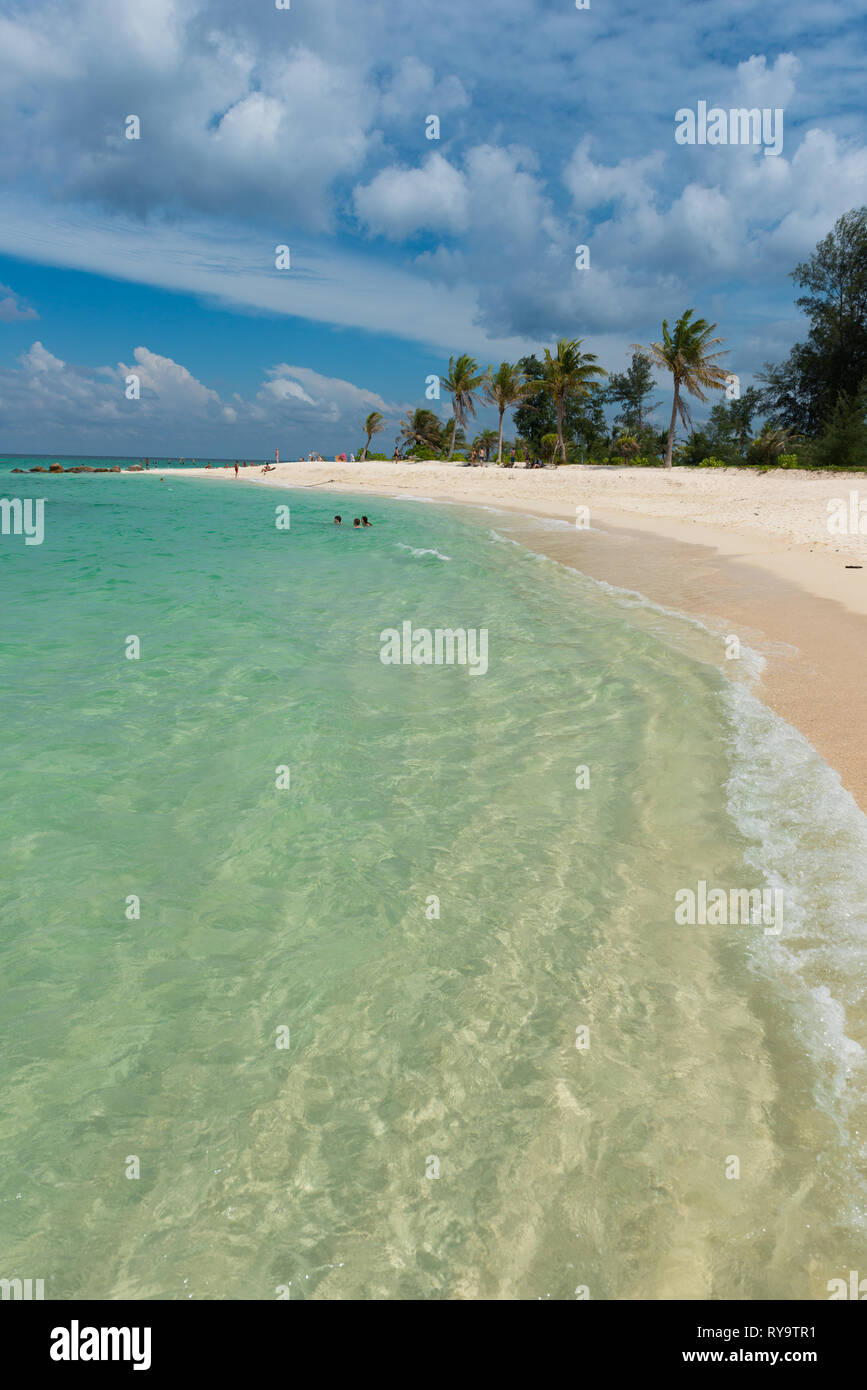 Crystal clear water of Andaman sea on Ko Lipe island beach, Thailand Stock Photo