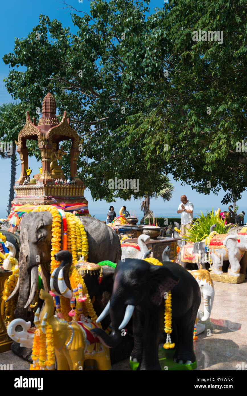 Shrine to elephants on Promthep cape, Phuket Stock Photo