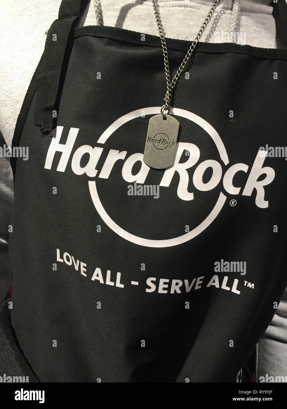 Souvenirs at The Hard Rock Cafe Gift Shop, Times Square, NYC, USA Stock