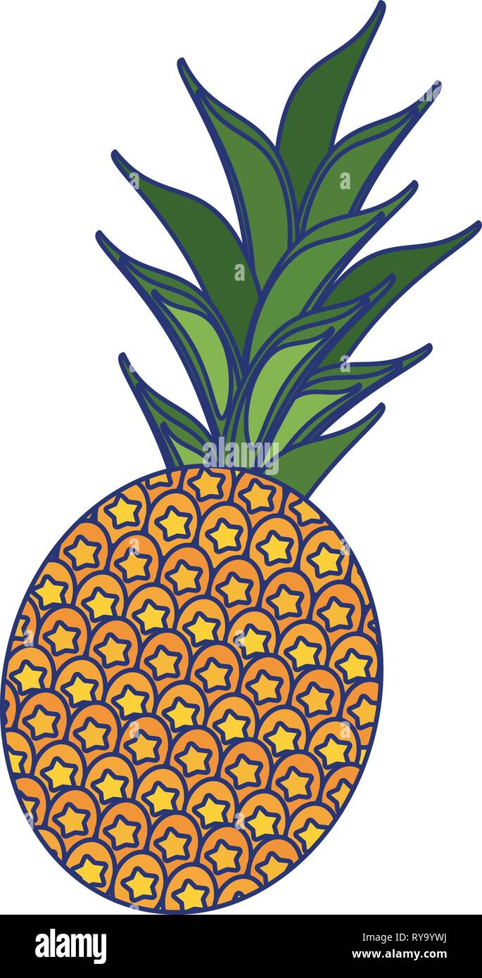 Blue pineapple tropical fruit icon Stock Vector Images - Alamy