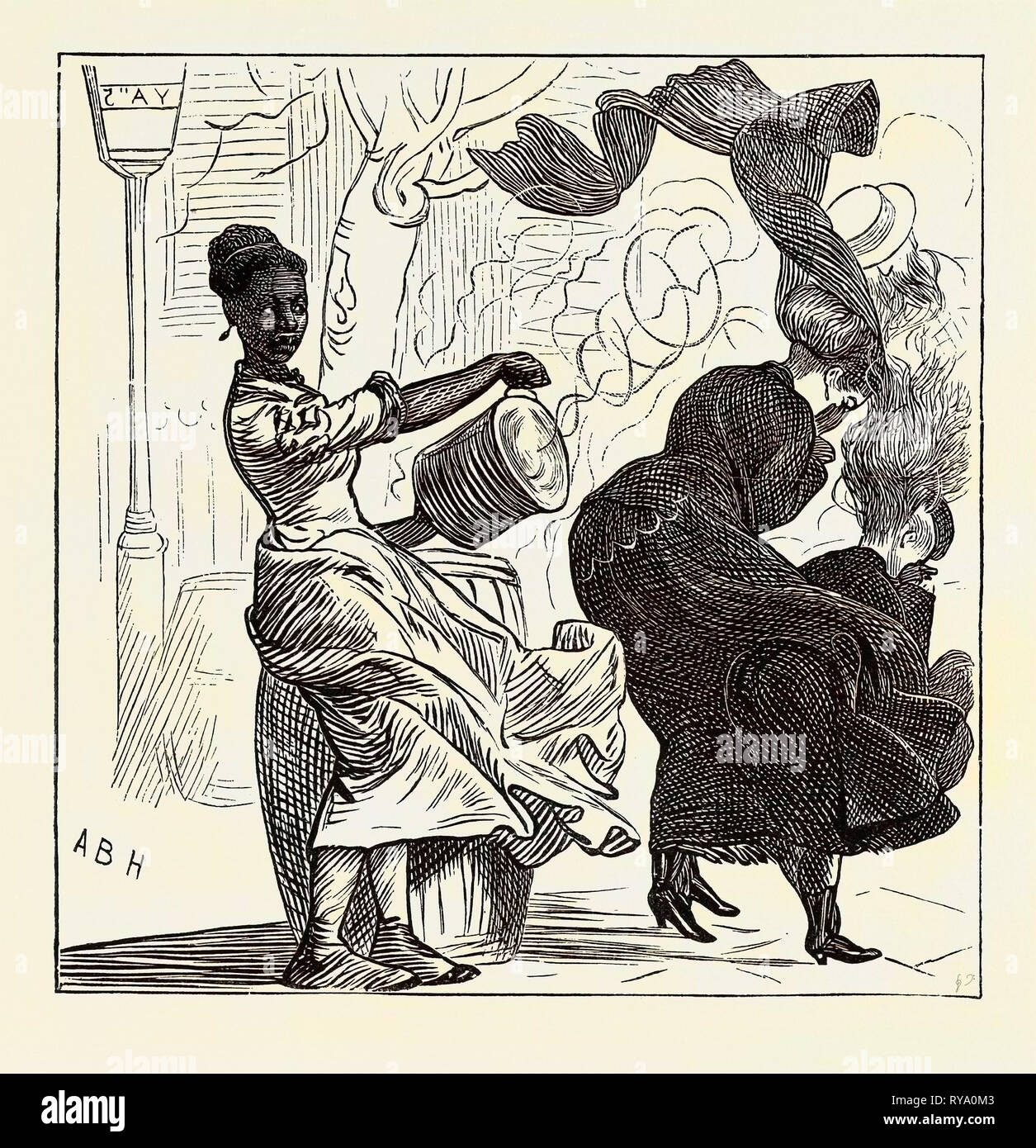 New York: The Dust Barrel Nuisance, 1870 Stock Photo