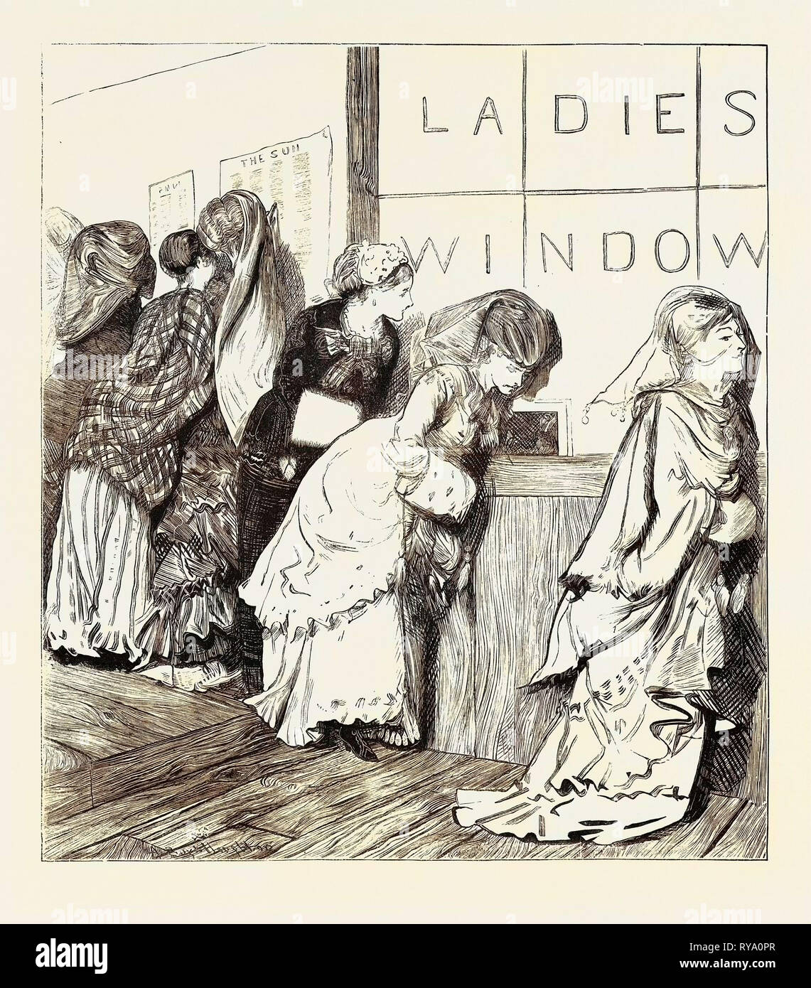 Ladies' Window at the New York Post Office, 1870 Stock Photo