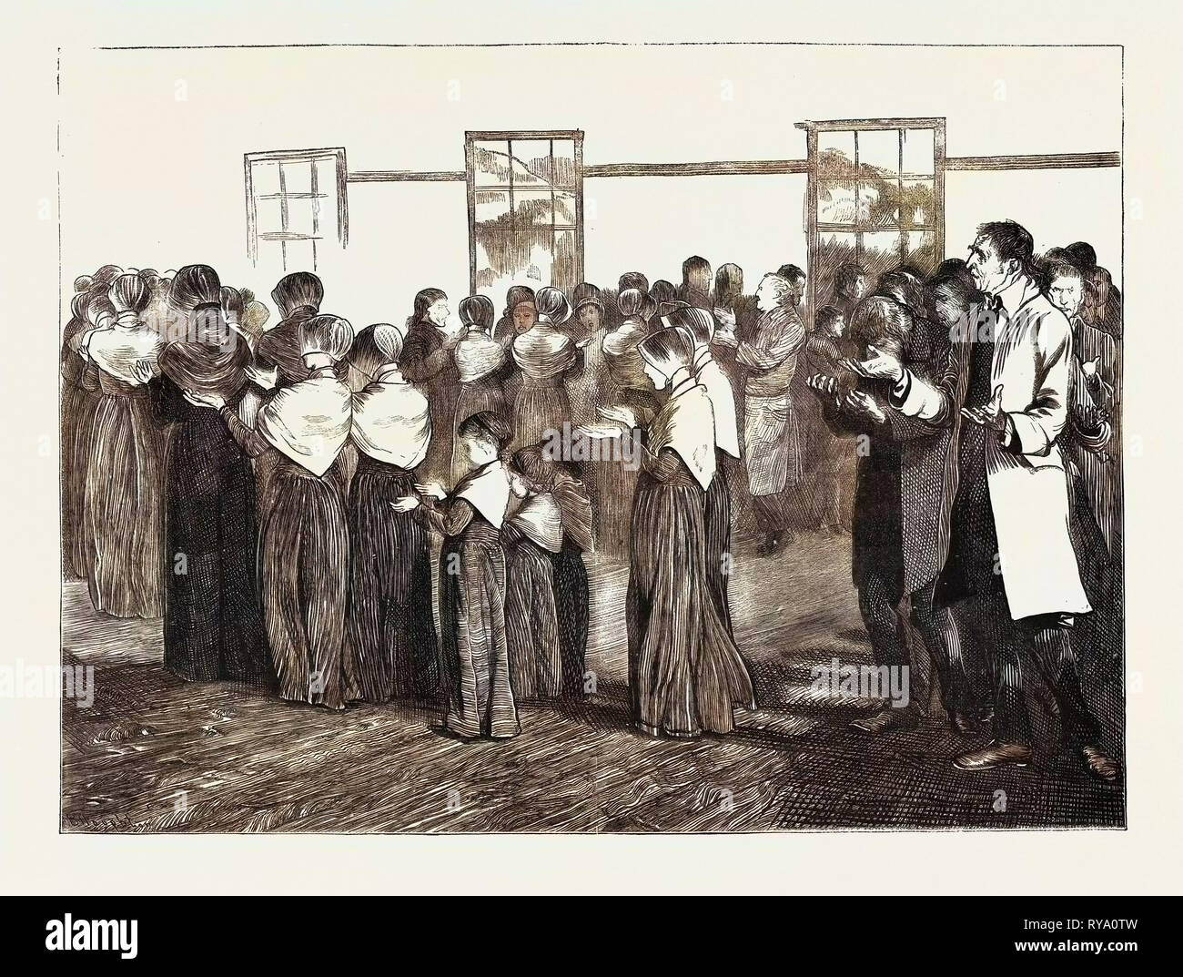 Shakers at Meeting. The Final Procession, 1870 Stock Photo