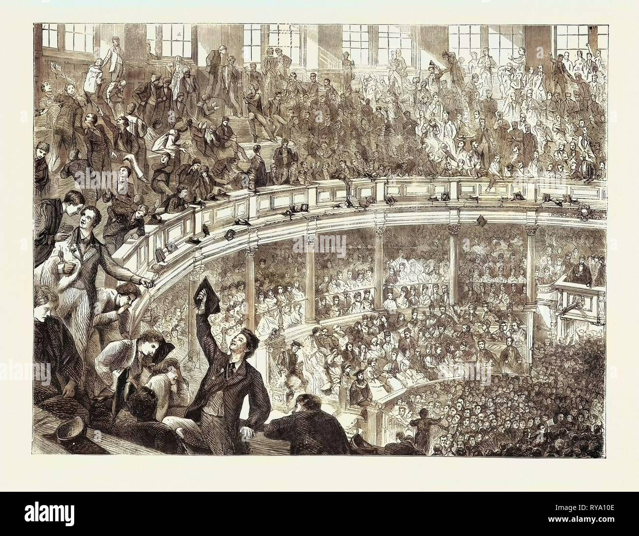 Oxford Commemoration, the Theatre from the Undergraduates' Gallery, 1870 Stock Photo