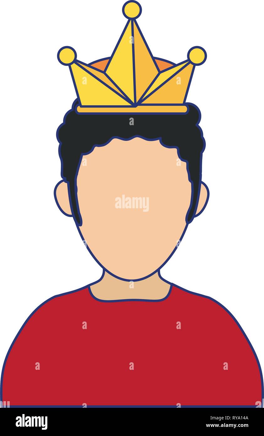 Man with crown avatar blue lines Stock Vector Image & Art - Alamy