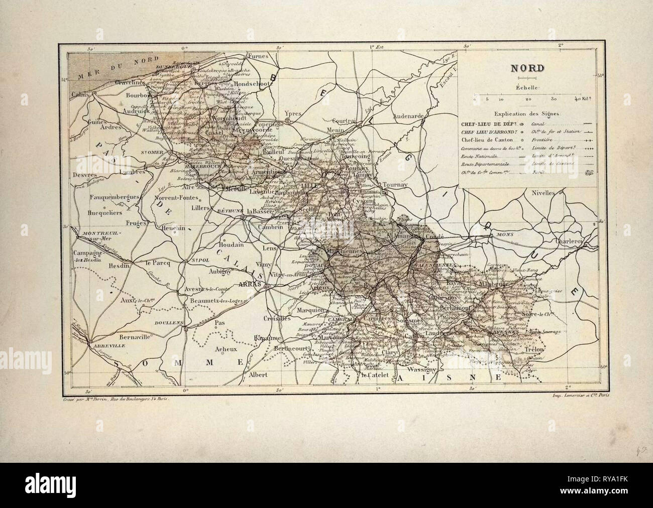 Map Of Northwest France Map Of The North West Of France Stock Photo - Alamy