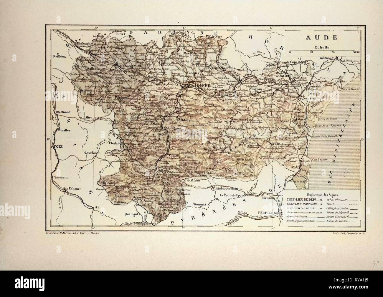 Map Aude France Stock Photos Map Aude France Stock Images - 