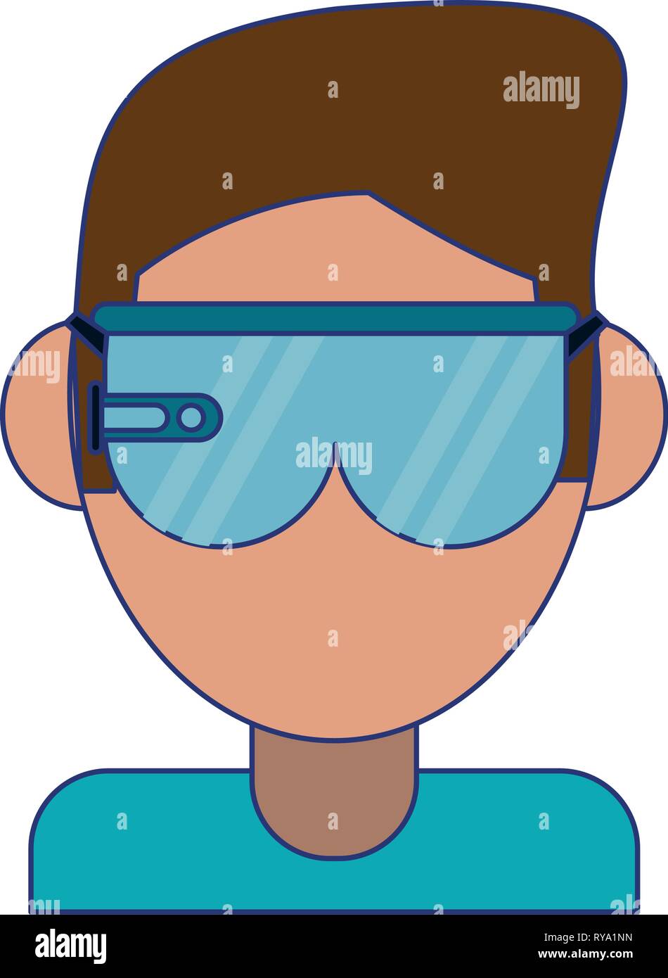 virtual reality technology blue lines Stock Vector Image & Art - Alamy