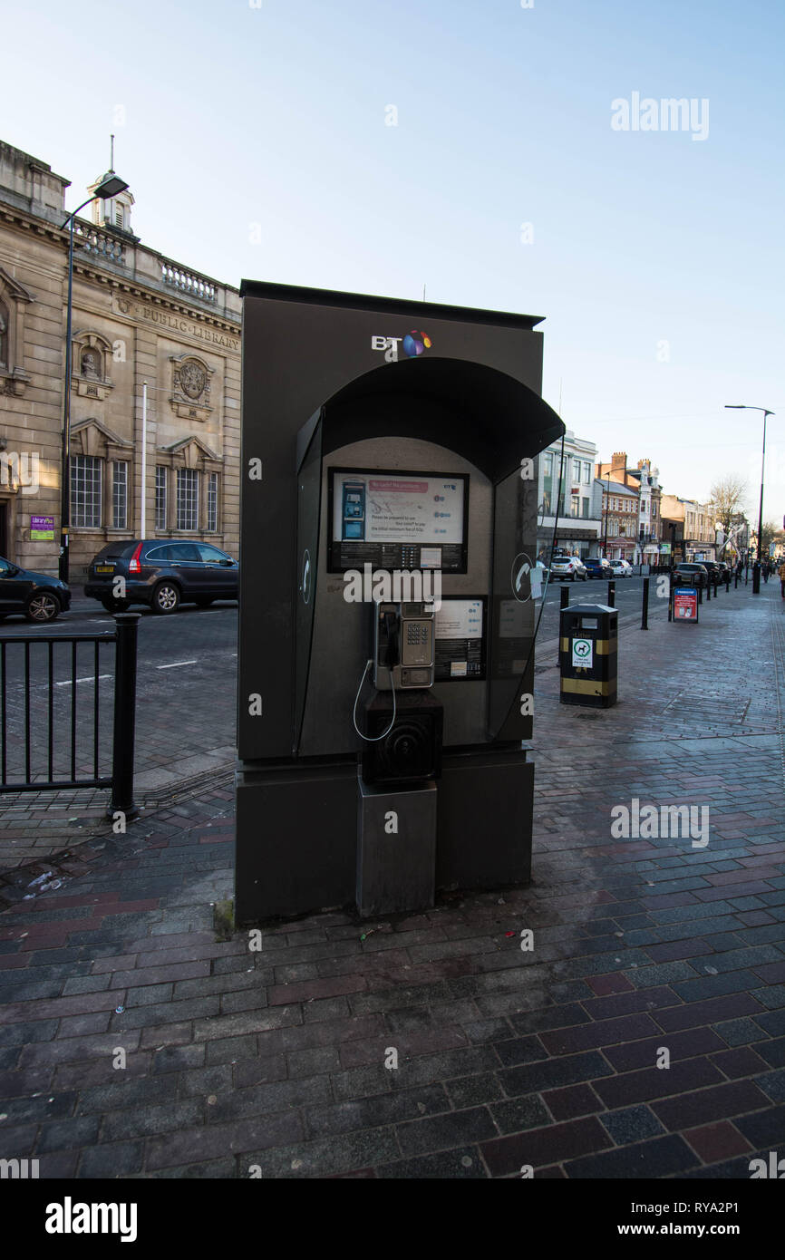 BT phone booth in Abington Street Northampton town centre local arch