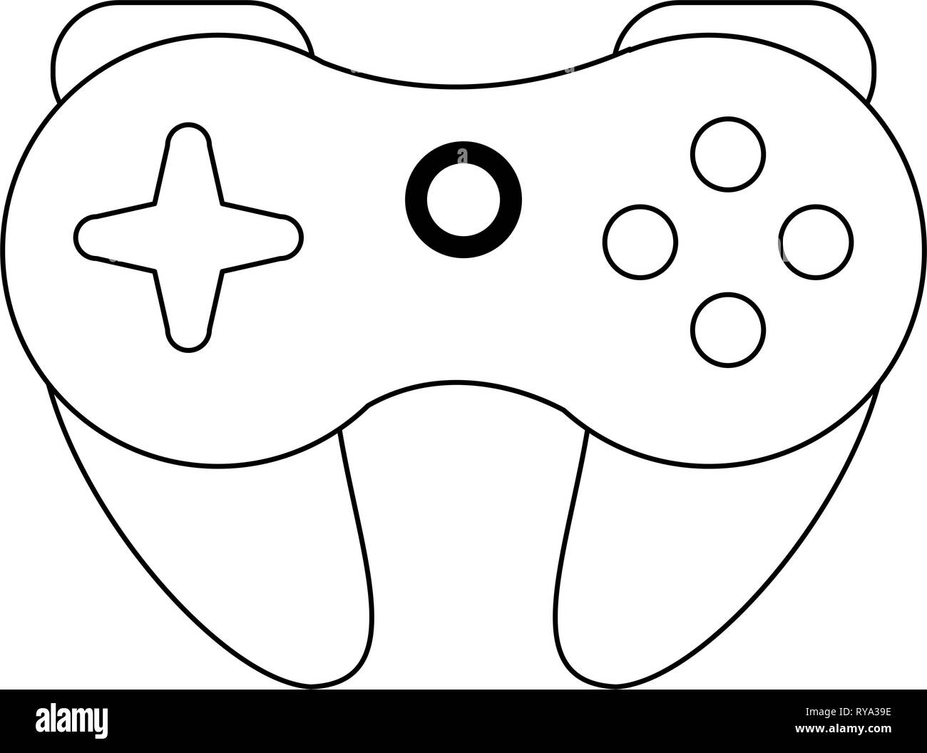 videogame gamepad device in black and white Stock Vector Image & Art ...