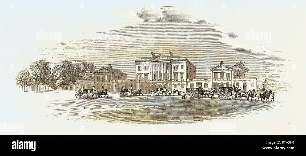 The Lord Mayor's View of the Thames: Arrival of the Civic Party at Basildon House, UK, 1846 Stock Photo