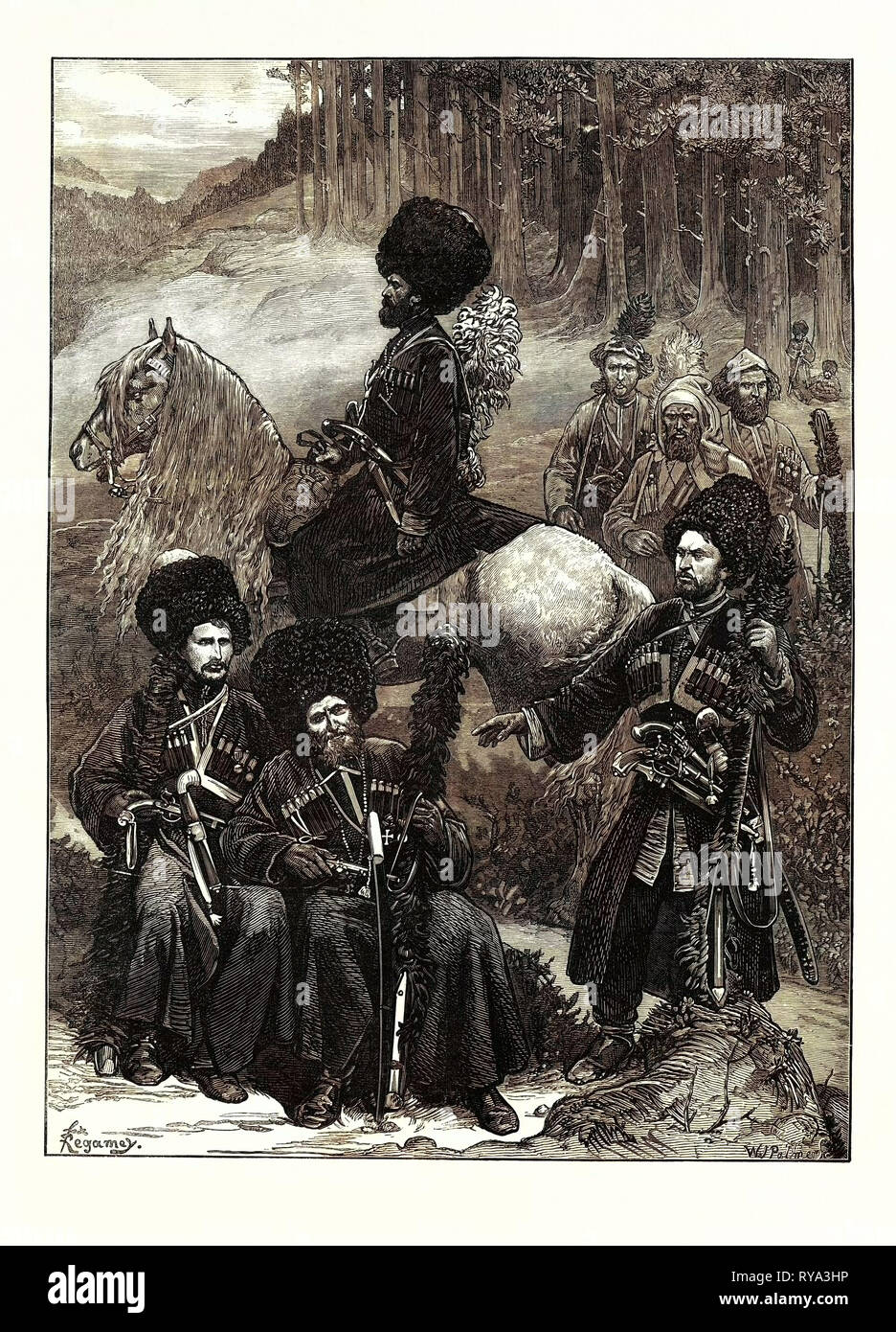 Natives of the Caucasus, North of Mingrelia, 1873 Stock Photo