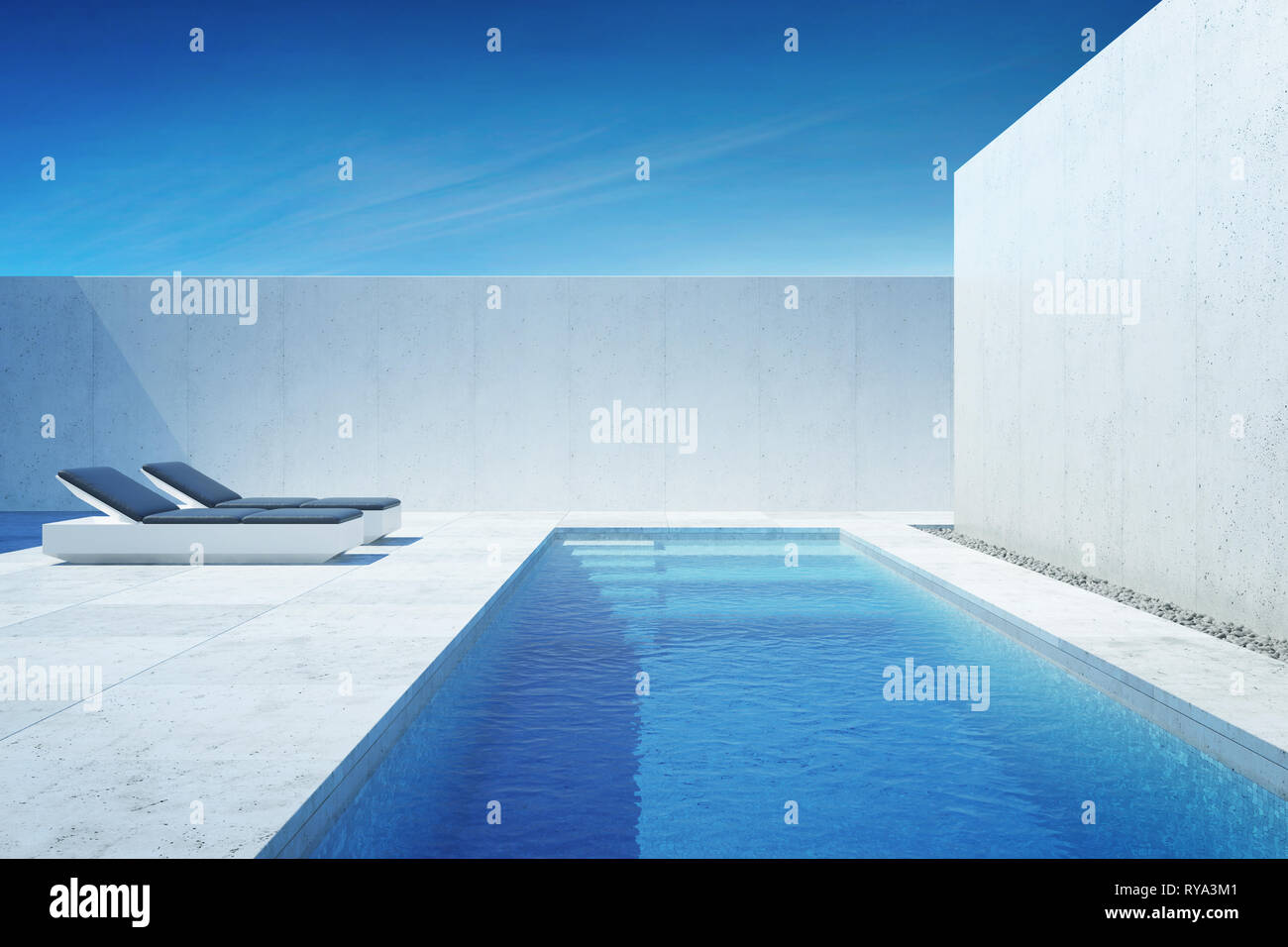 Large 3d Rendering White Swimming Pool Stock Illustration 1319235563