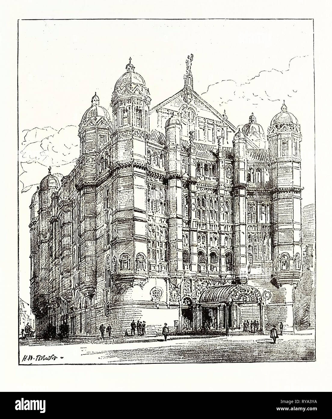 The Royal English Opera House in Cambridge Circus: Exterior View 1891 Stock Photo