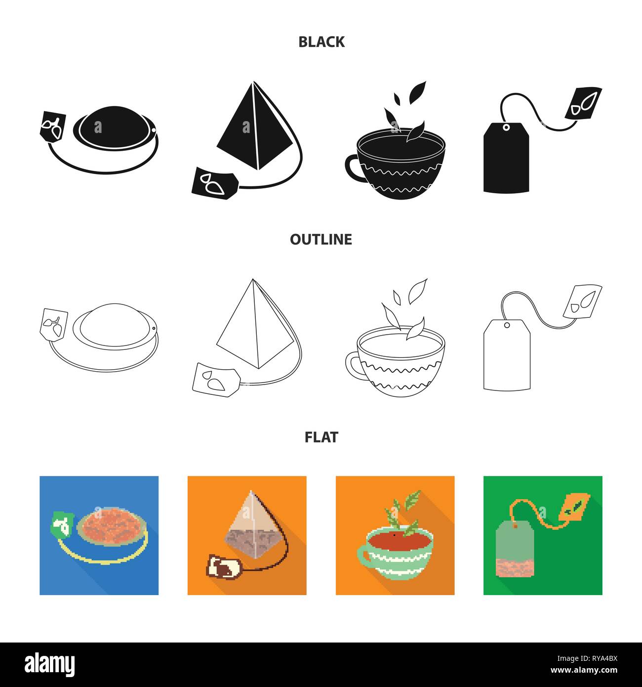 Triangular tea bag Stock Vector Images - Alamy