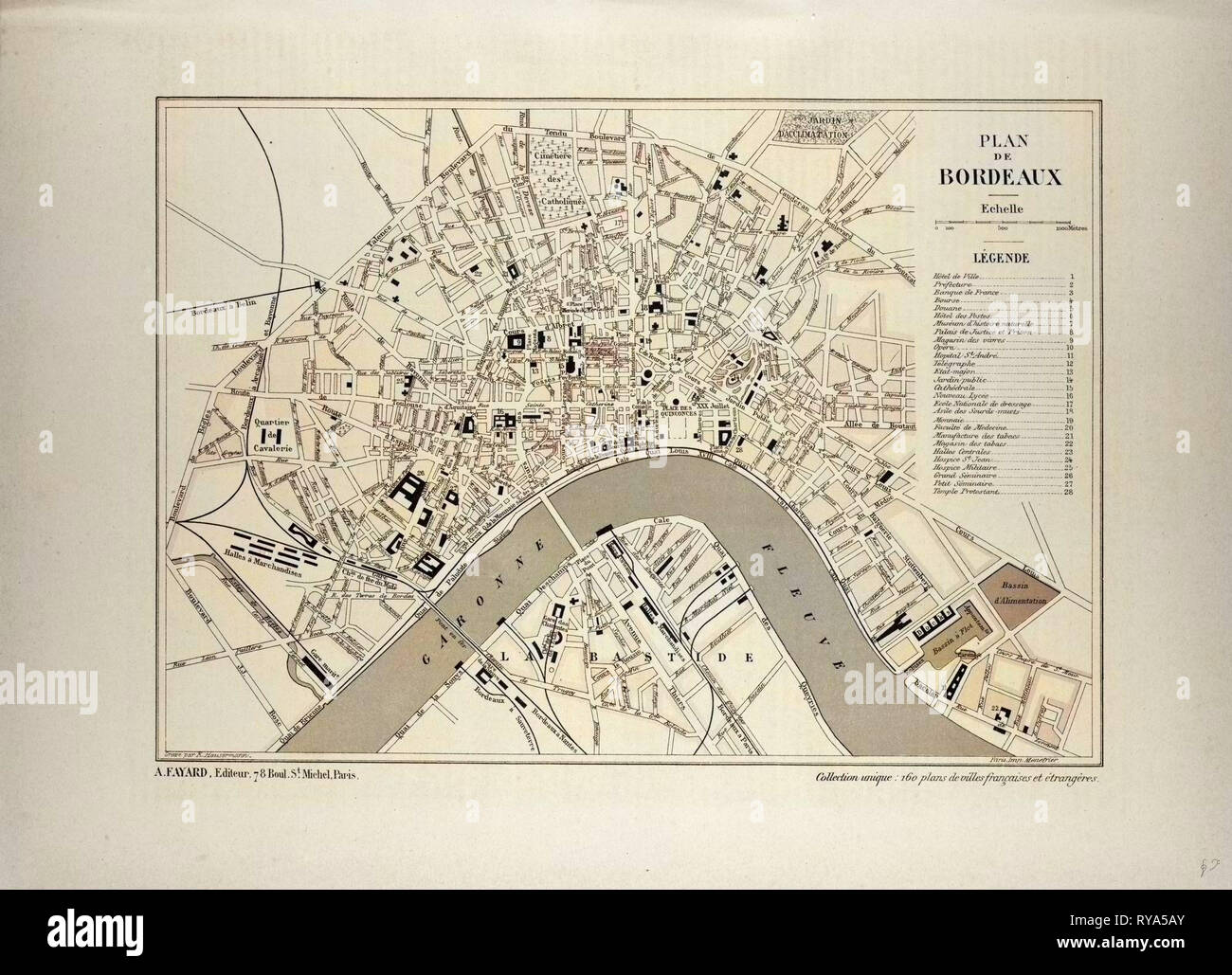 Map of Bordeaux France Stock Photo - Alamy