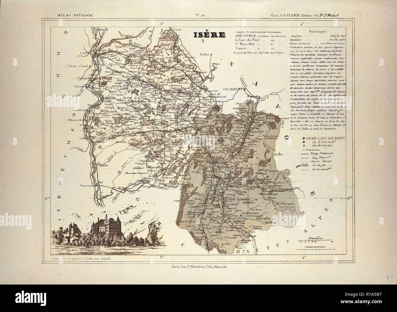 Map of Isère France Stock Photo Alamy
