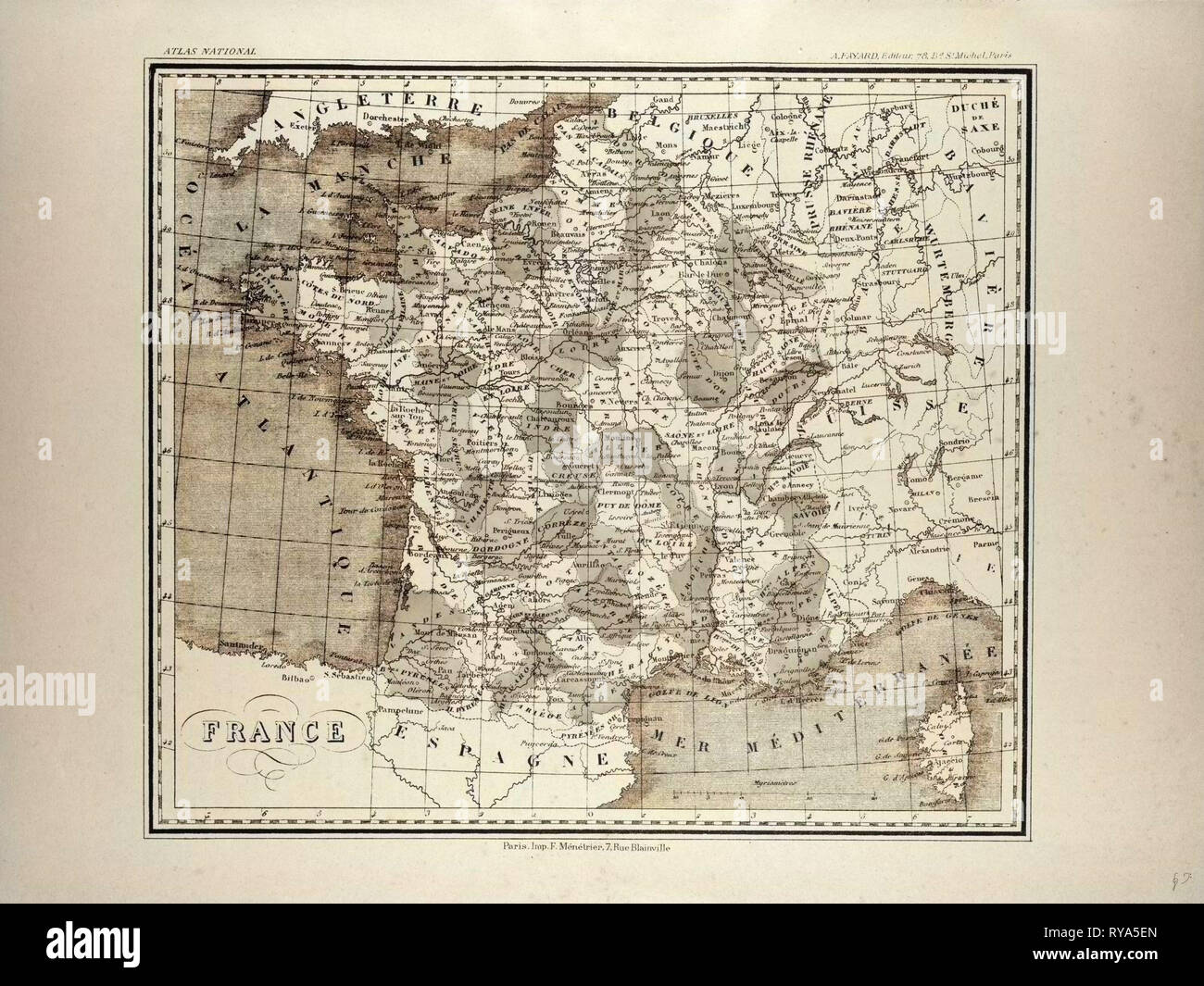Map of France Stock Photo - Alamy