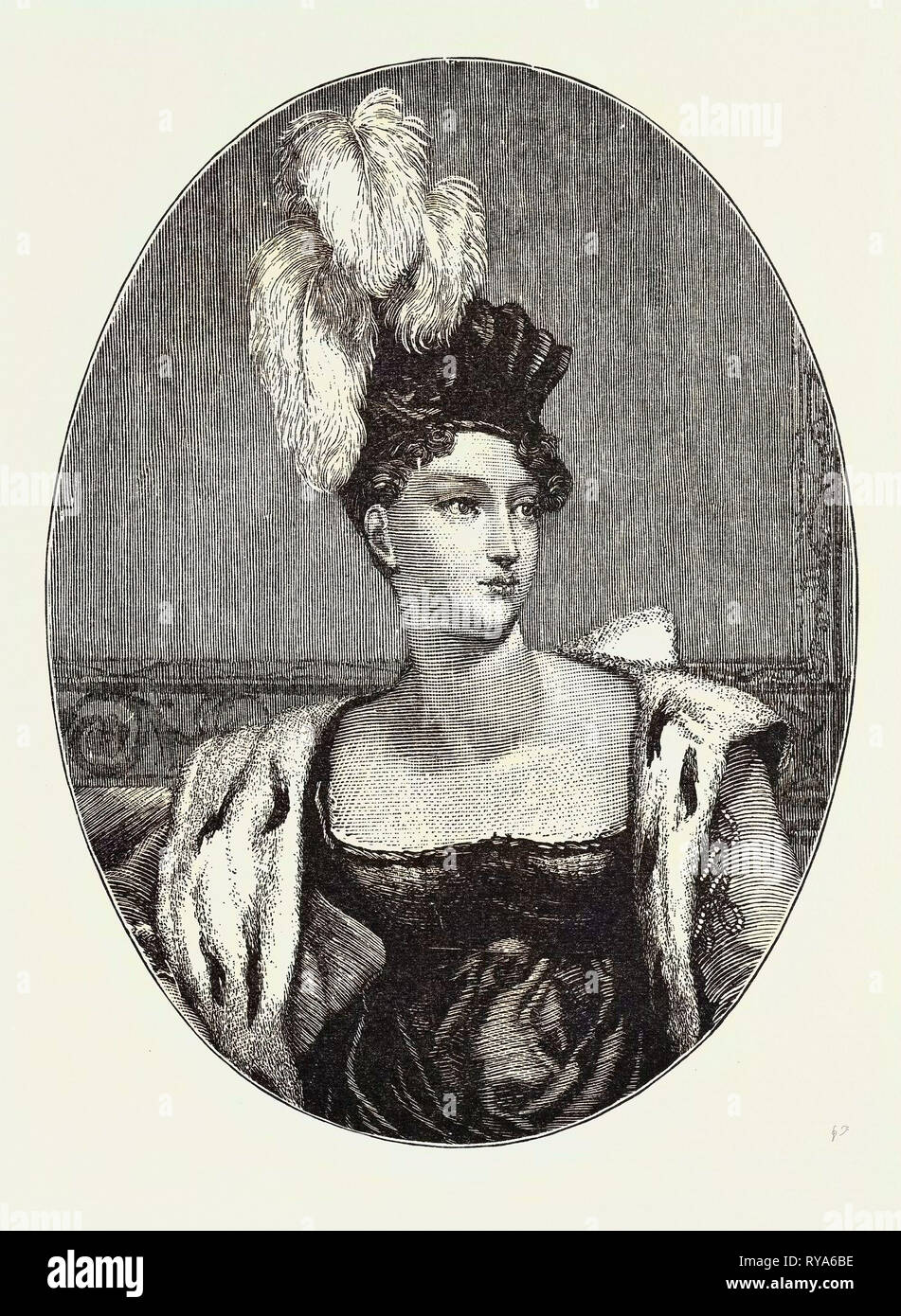 The Princess Charlotte Augusta, 1796 - 1817. Daughter of George, Prince of Wales and Caroline of Brunswick Stock Photo
