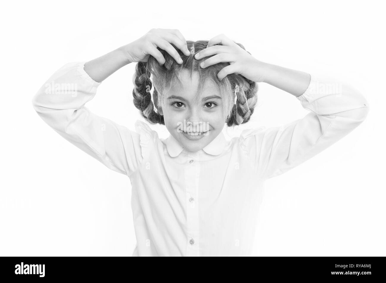 Girl Long Braids White Background Keep Hair Braided For Tidy Look