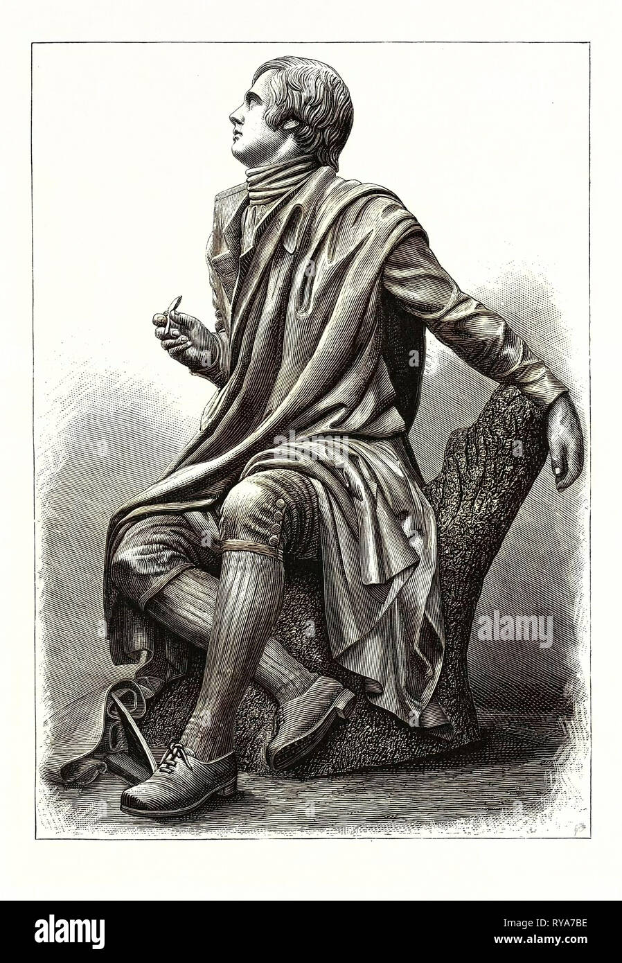 Statue of the Scottish Poet Robert Burns, 1759 1796 Stock Photo
