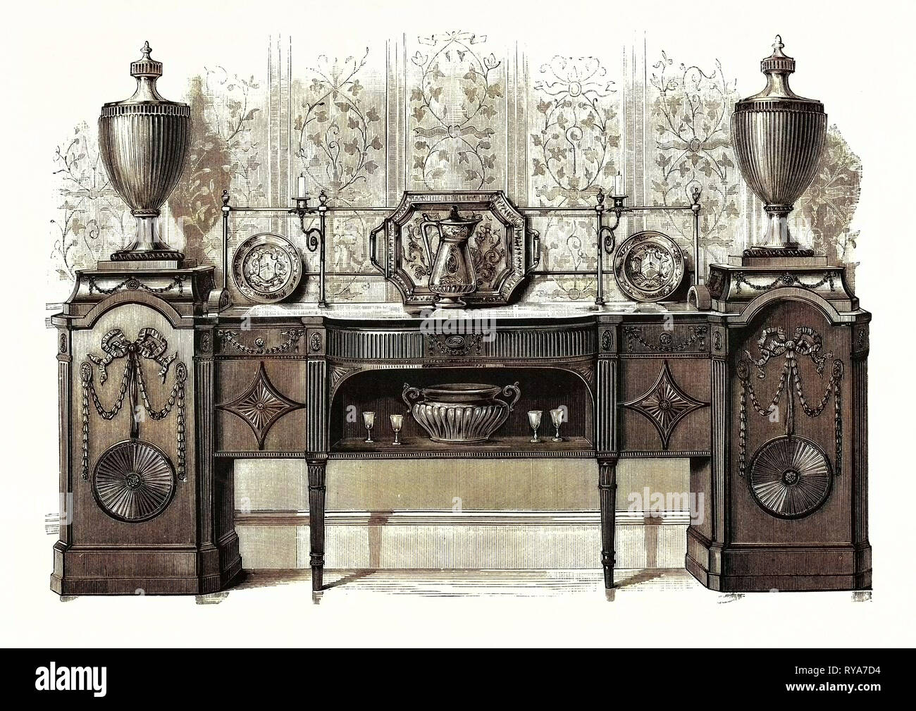Sheraton sideboard, in the Possession of W.T. Walters, Esq., Baltimore, U.S.A Stock Photo