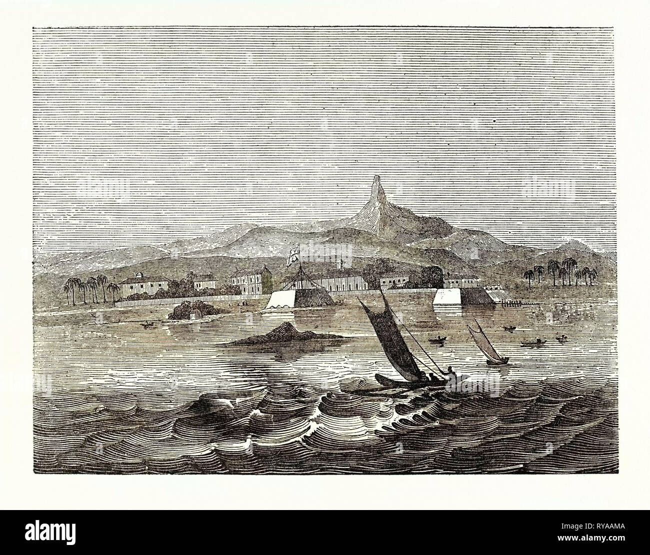 The Island of Ceylon: Distant View of Adam's Peak from Fort Colombo ...
