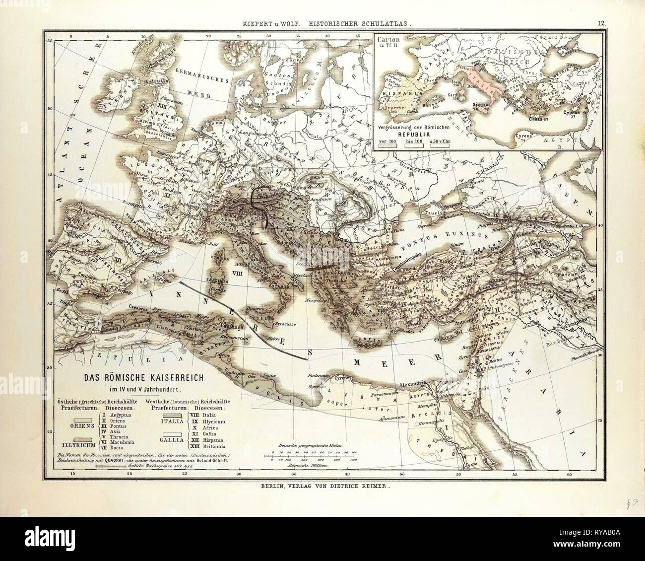 Map of the Roman Empire in the 4th and 5th Centuries A.D Stock Photo ...