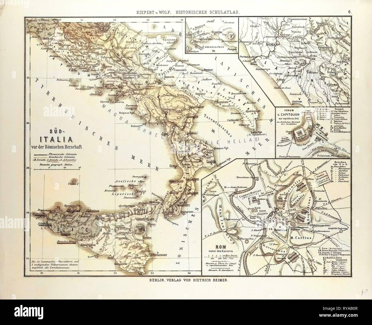 Map of Southern Italy Before the Roman Empire Stock Photo - Alamy
