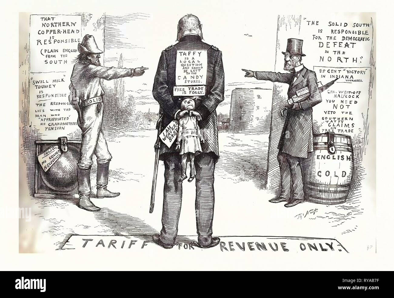 Change is Necessary, 'Who Should Withdraw?' Engraving 1880, US, USA, America, Politics, Political, Politic, Campaign, Patriotic, US, USA, America, United States, American, Engraving 1880 Stock Photo
