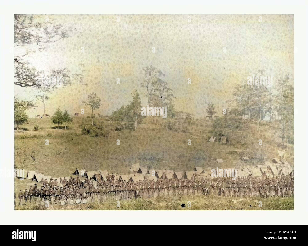 American Civil War: 93d New York Infantry, Antietam, Md, Sept., 1862. Photo, Albumen Print Stock Photo