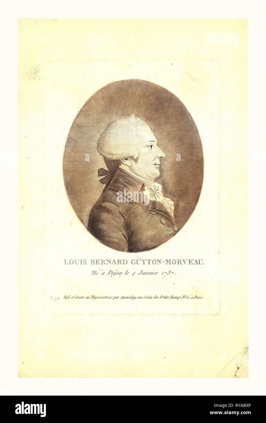 Louis Bernard Guyton-Morveau, Born 1737 Stock Photo