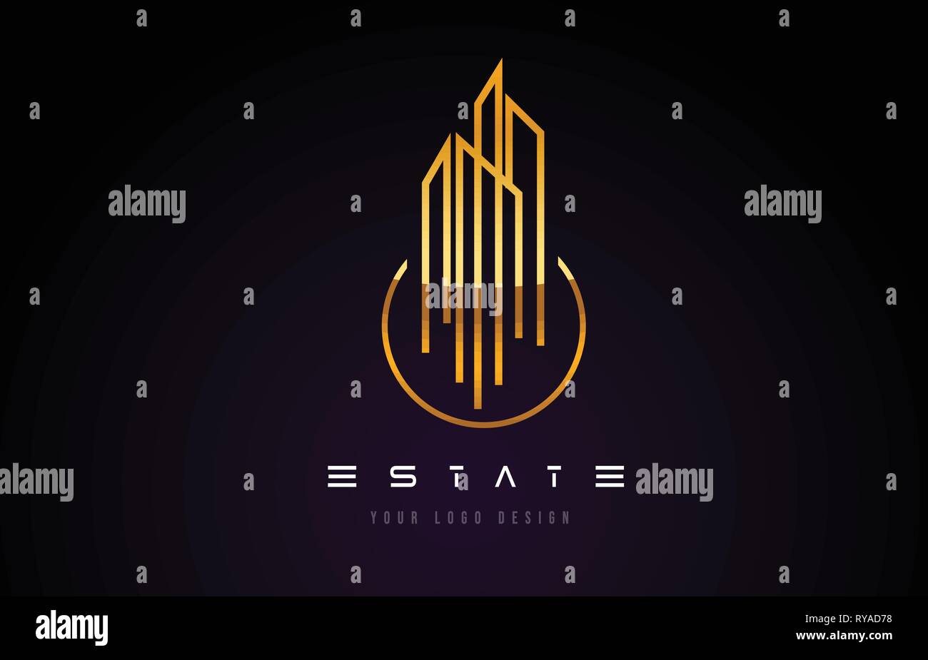 Gold Real Estate Modern Monogram Logo Design. Real Estate Lines ...