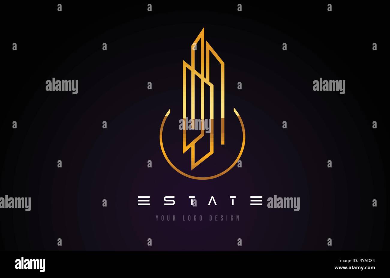 Gold Real Estate Modern Monogram Logo Design. Real Estate Lines ...