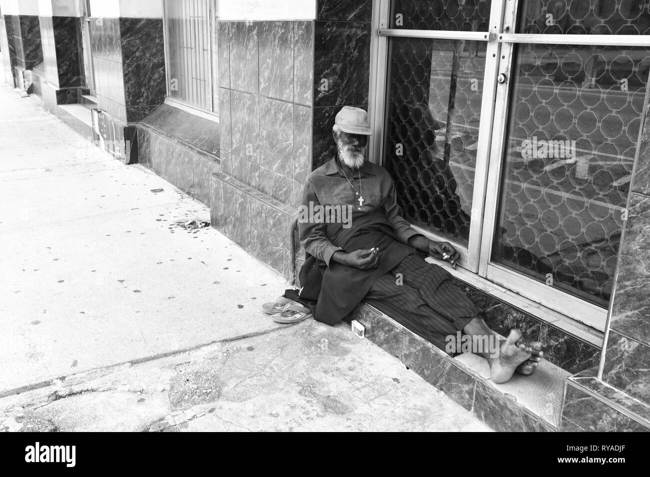 Port of spain, Trinidad and Tobago - November 28, 2015: old bearded man ...