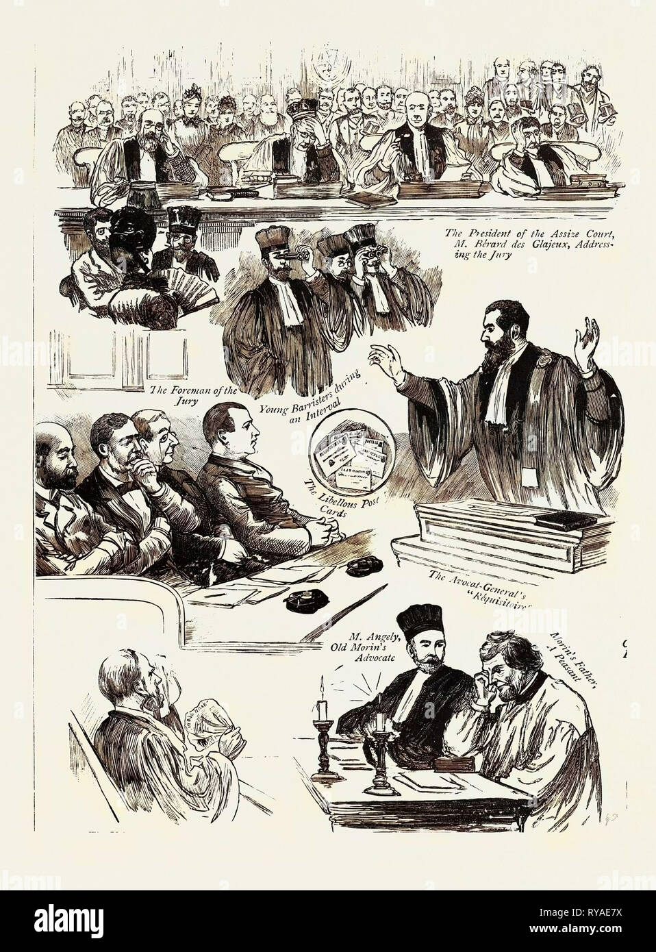 The Trial of Madame Clovis Hugues in Paris for the Murder of Morin Stock Photo