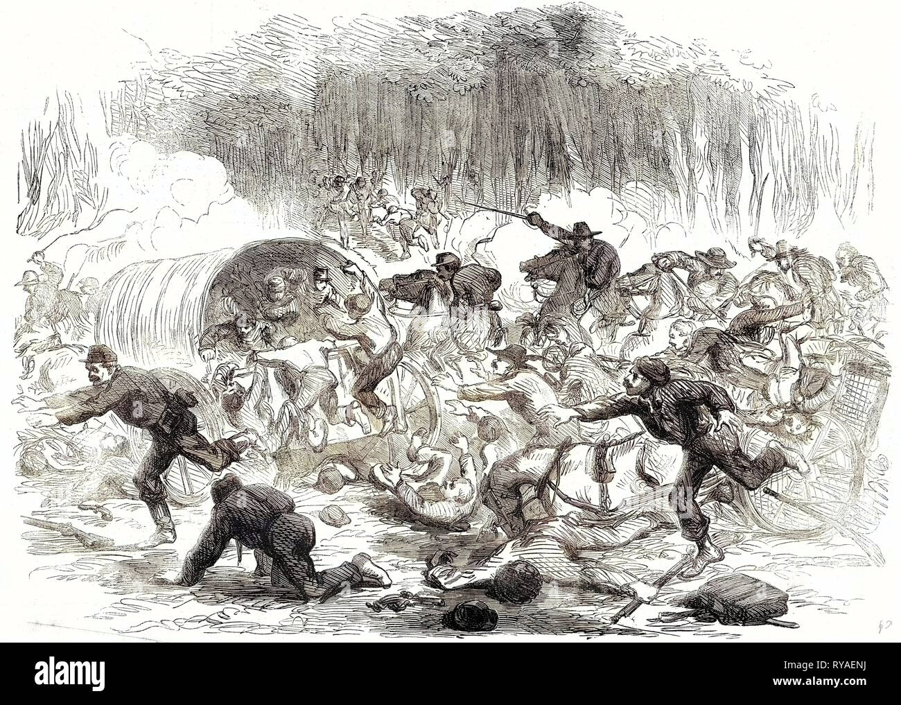 The Civil War in America: The Stampede from Bull Run 17 August 1861 Stock Photo