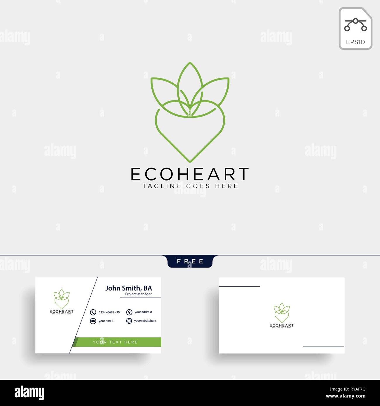 Love eco leaf Nature logo template vector illustration icon element isolated - vecyor Stock Vector
