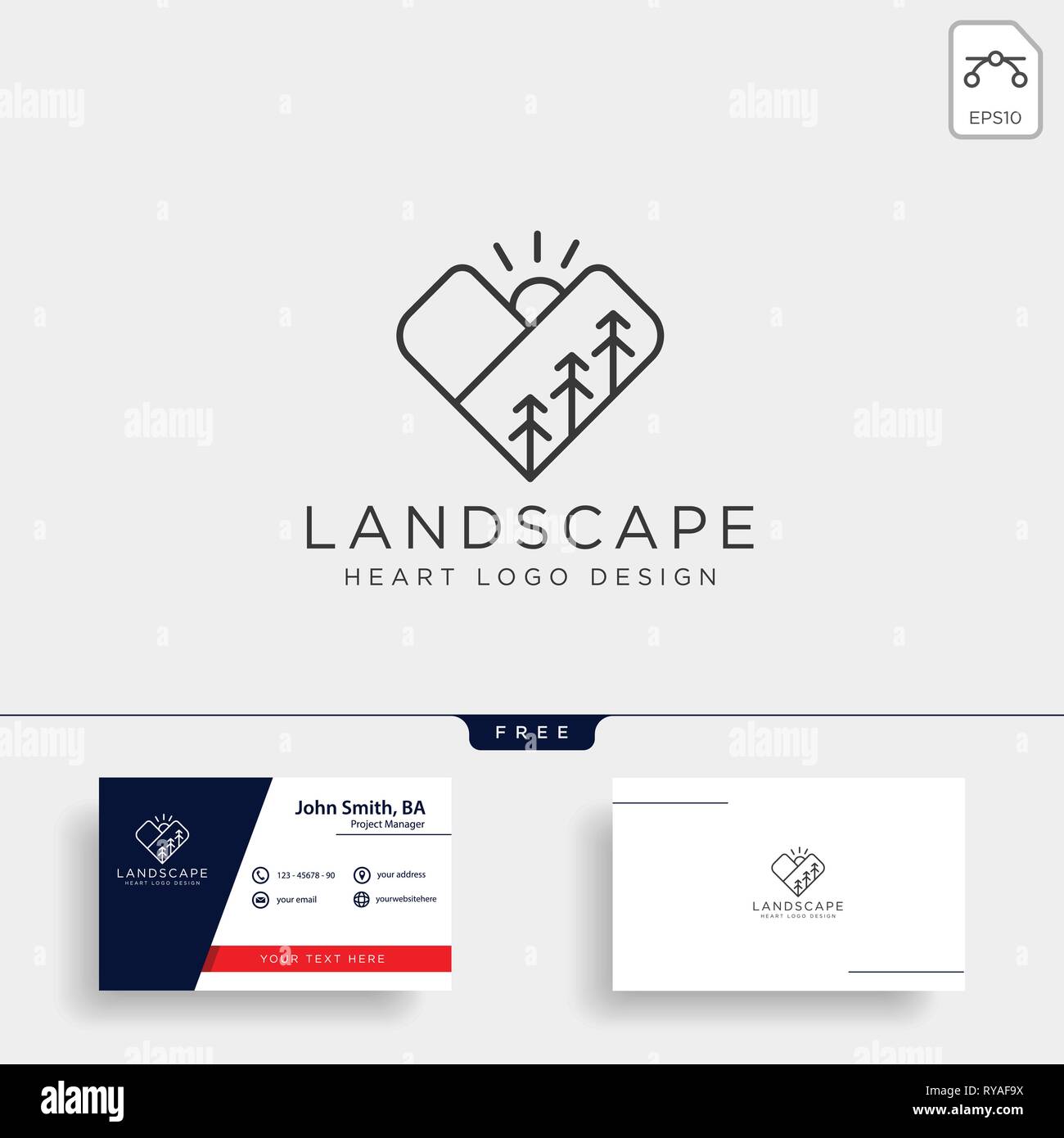 mountain love line logo template vector illustration icon element isolated - vector Stock Vector