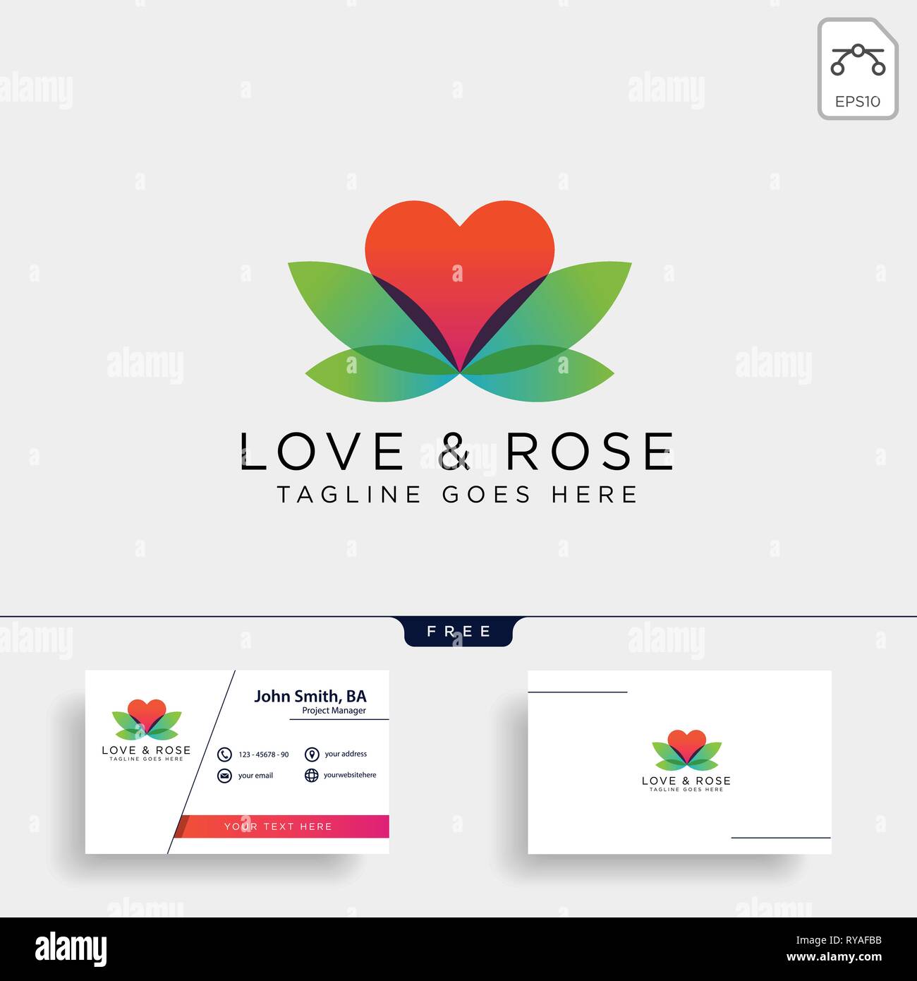 Love Rose Nature logo template vector illustration icon element isolated - vector Stock Vector