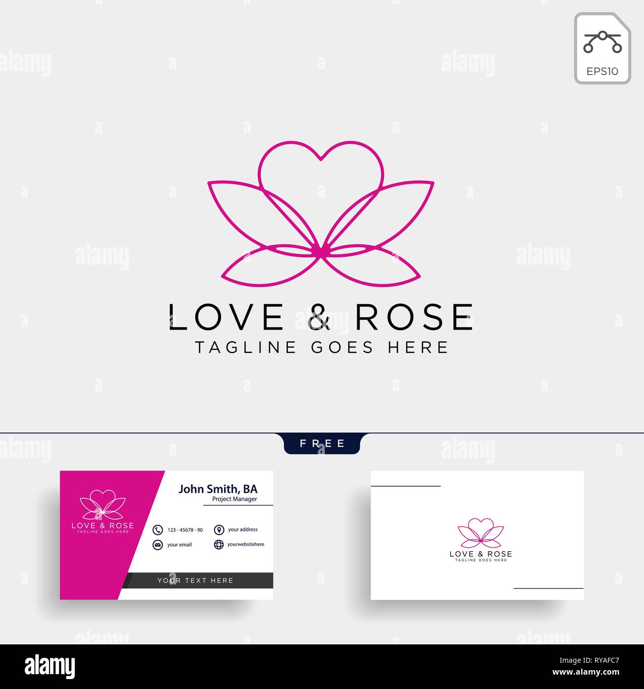 Love Rose Nature logo template vector illustration icon element isolated - vector Stock Vector