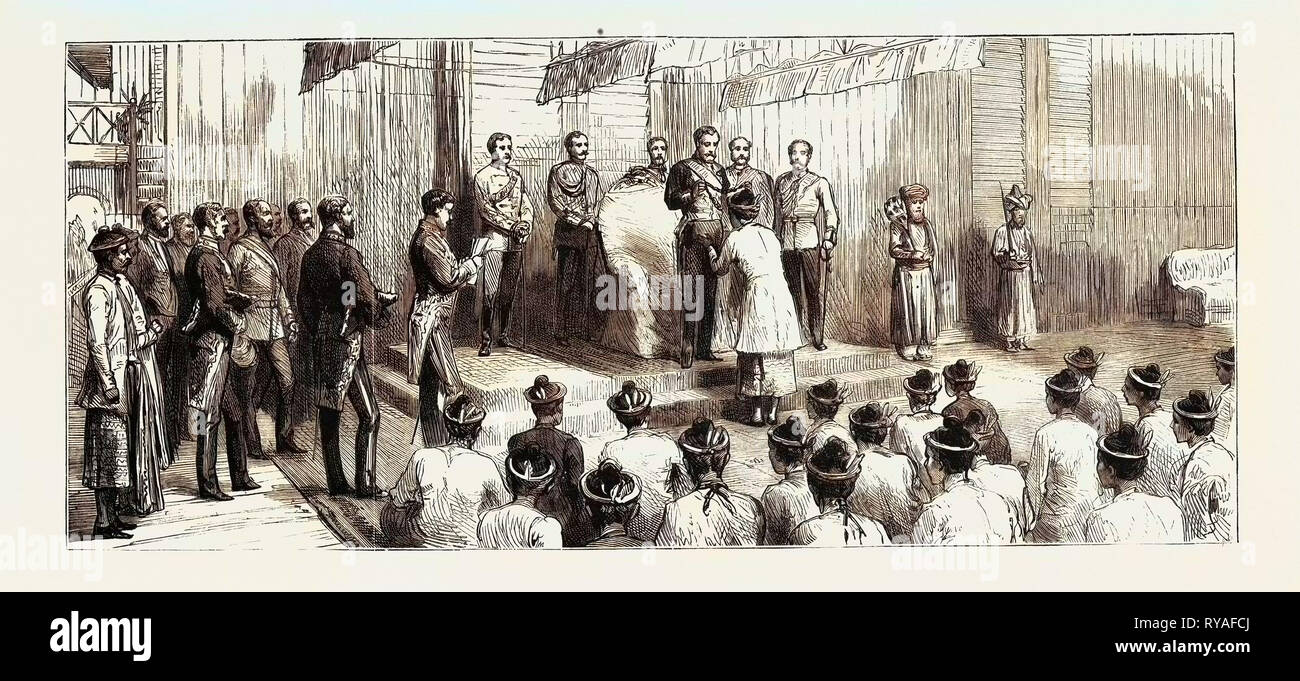 The Viceroy of India's Visit to British Burma: Lord Ripon Decorating ...