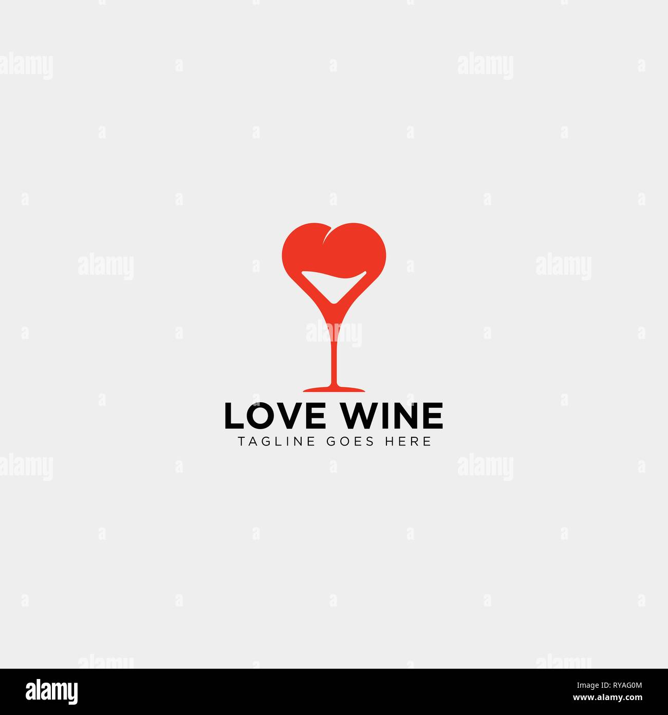 love wine glass logo template vector illustration icon element isolated - vector Stock Vector
