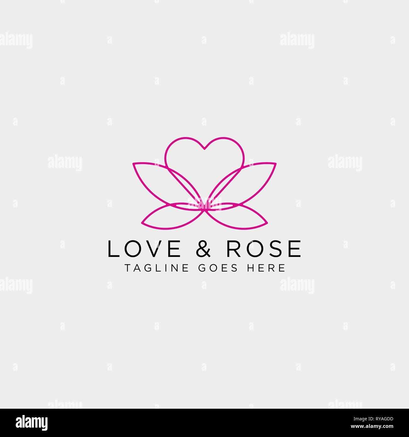 Love Rose Nature logo template vector illustration icon element isolated Stock Vector